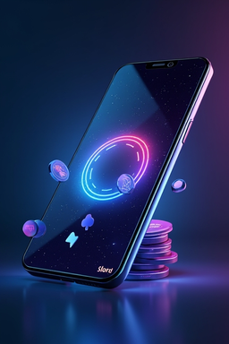 Smartphone with casino app screen